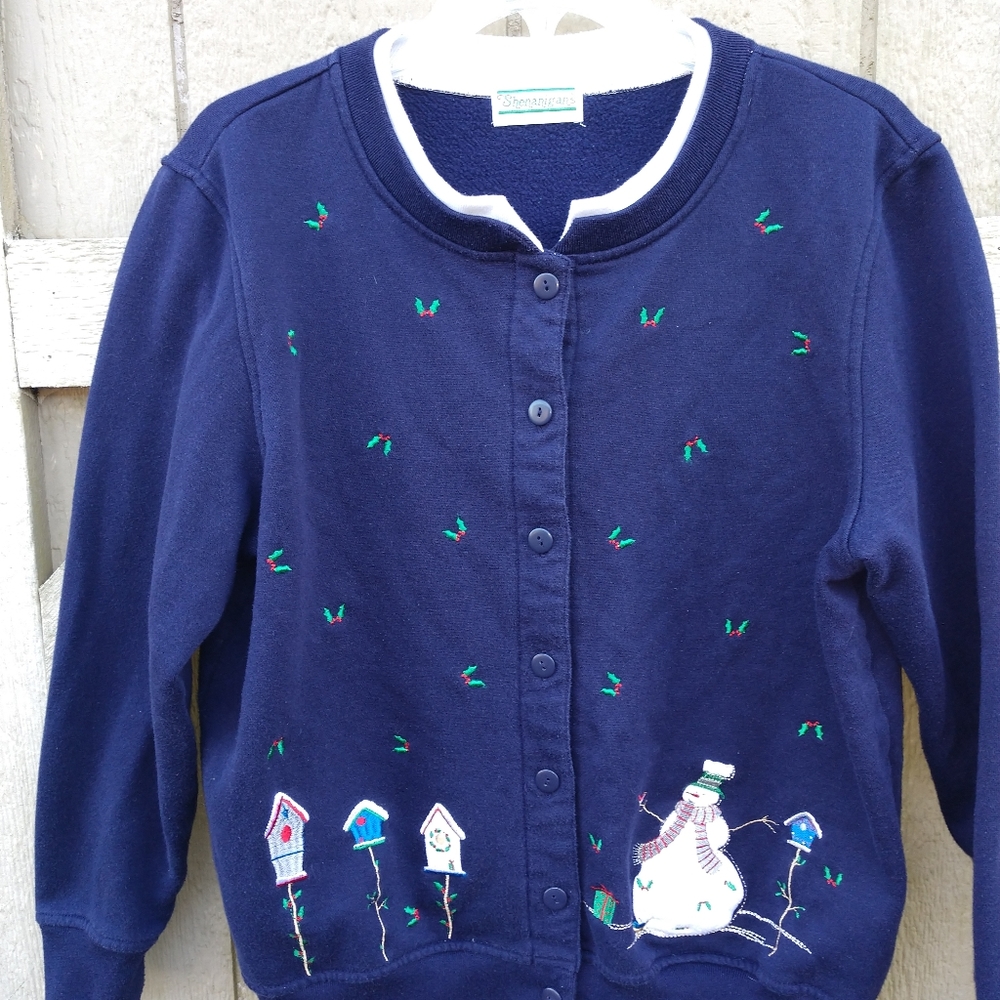 Shenanigans Button Down Christmas Sweatshirt - image 1